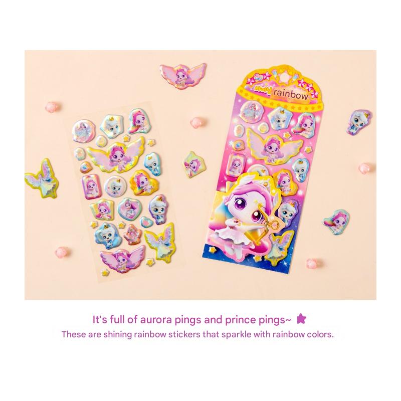 Made In Korea - Catch! Teenieping Season 5 Shining Rainbow Sticker Set (Auroraping · 3 Sheets)
