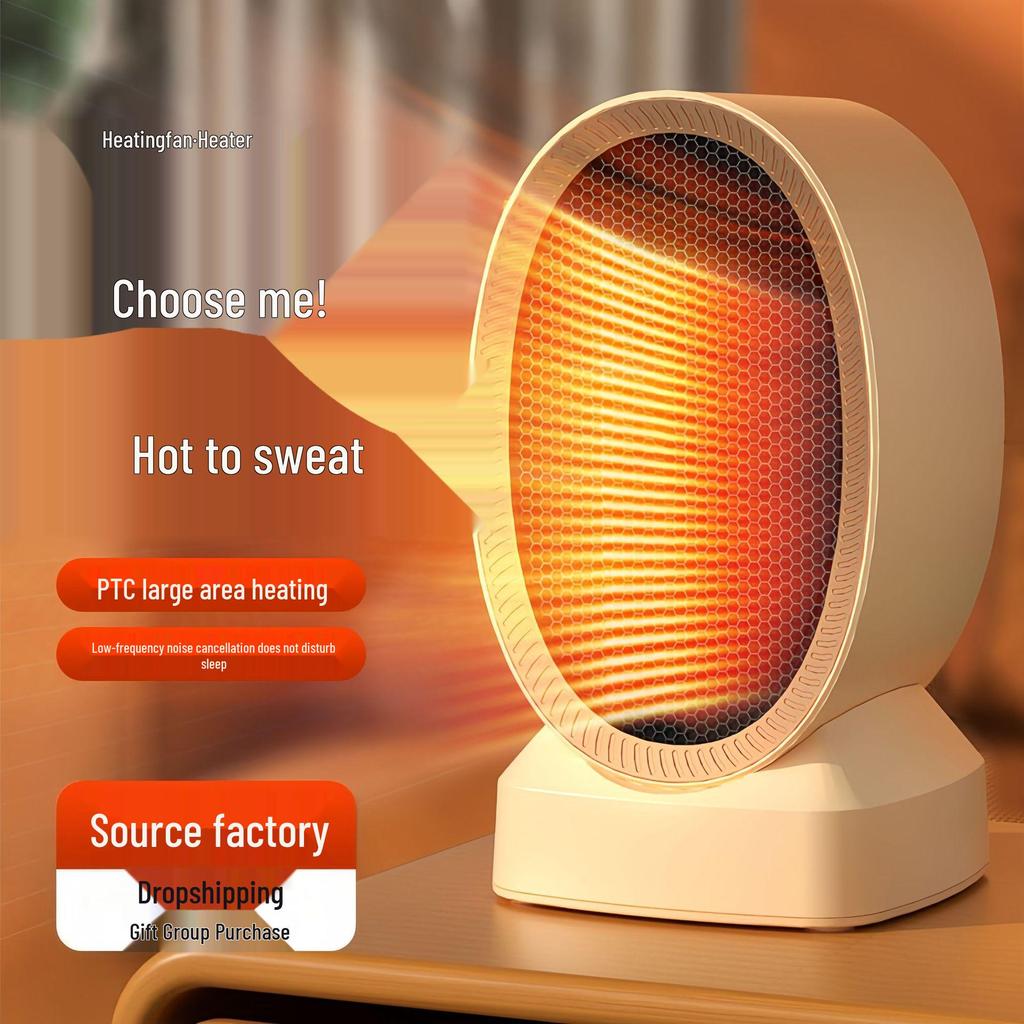 Quick Heat PTC Electric Fan Heater for Living Room & Bedroom - Low Noise, Safe Tip-Over Feature