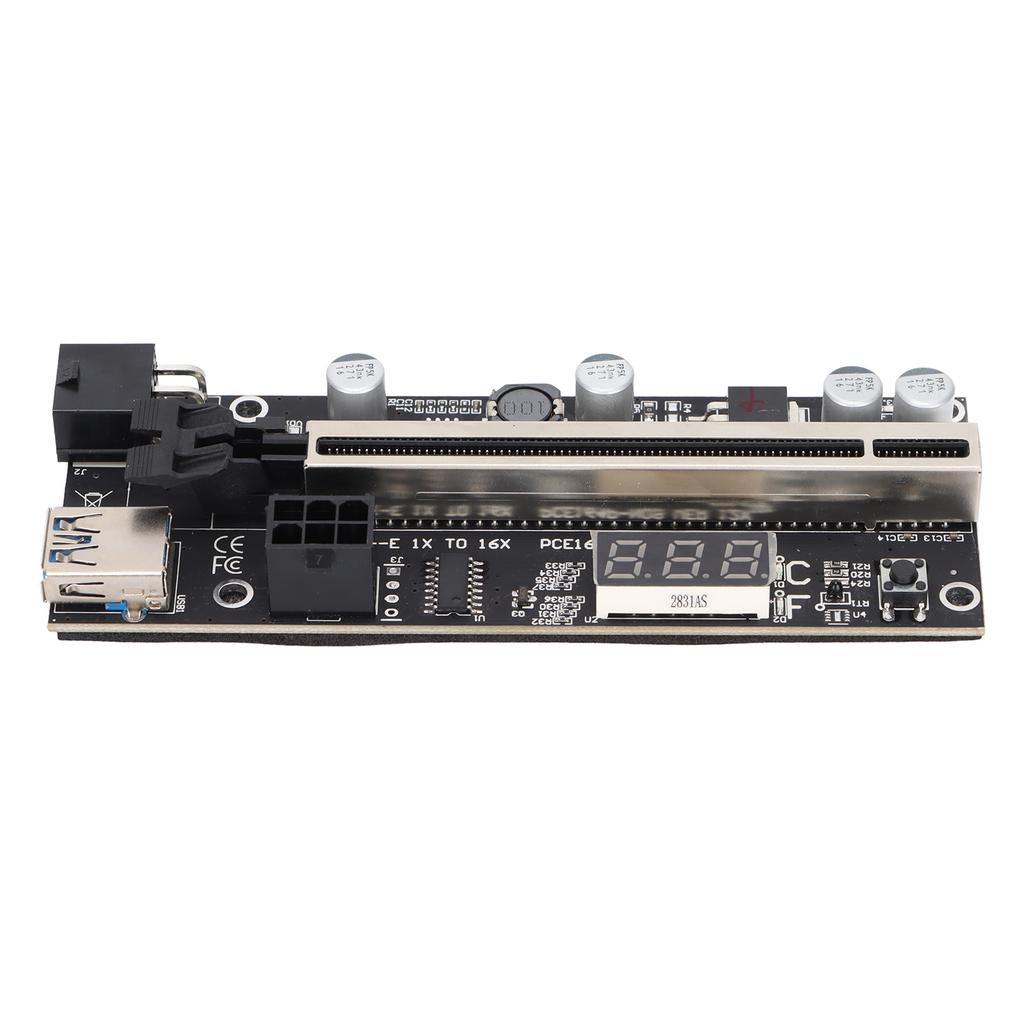 PCI E Adapter Card Temperature Display PCI E Riser Board Card with 1X Adapter 1x to 16x Extension