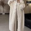 Autumn and Winter Thickened Long Large Size Knee Imitation Mink Cardigan Fur Coat Twist Imitation Mink Plush Jacket