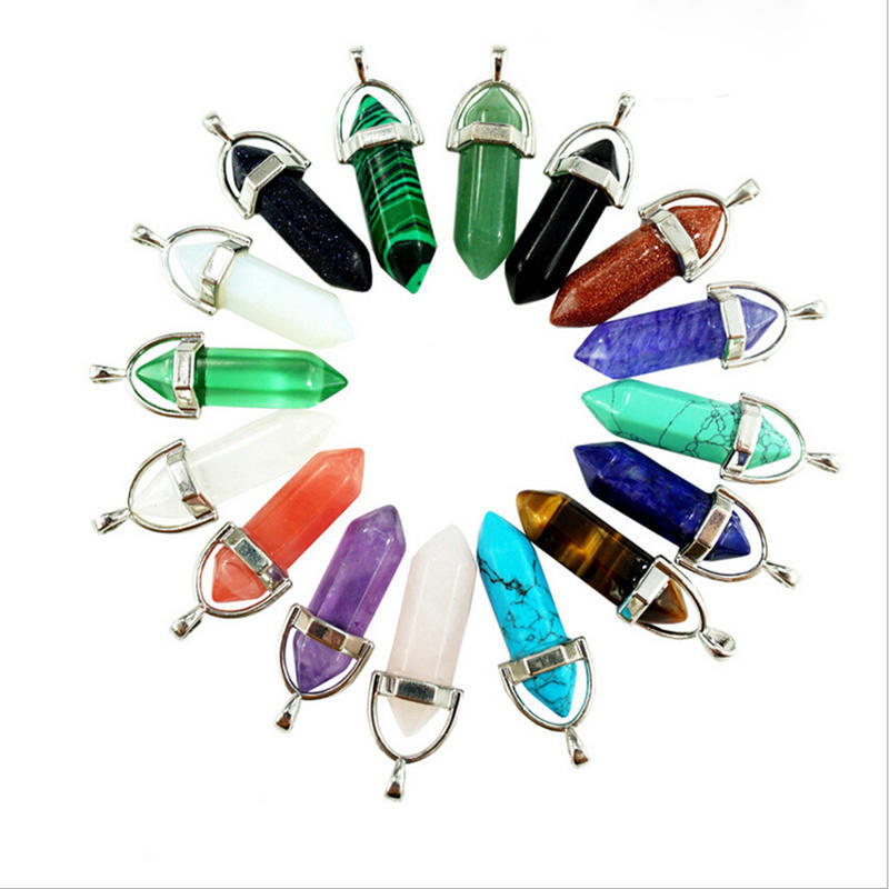 10Pcs Gemstone Rock Crystal Healing Hexagonal Point Chakra Reiki Pendant Beads 10Pcs Gemstone Rock Crystal Healing Hexagonal Point Chakra Reiki Pendant Beads
