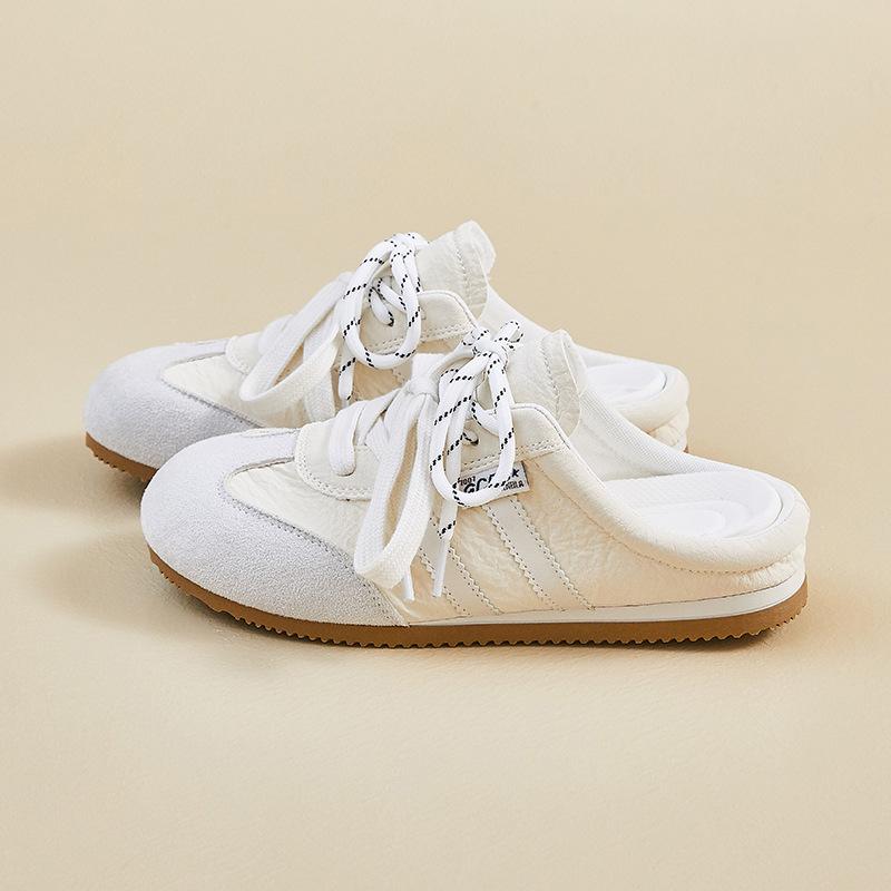 Retro yellow inner heightening bag head half slippers women's summer outer wear 2025 new non-slip soft bottom cool slippers