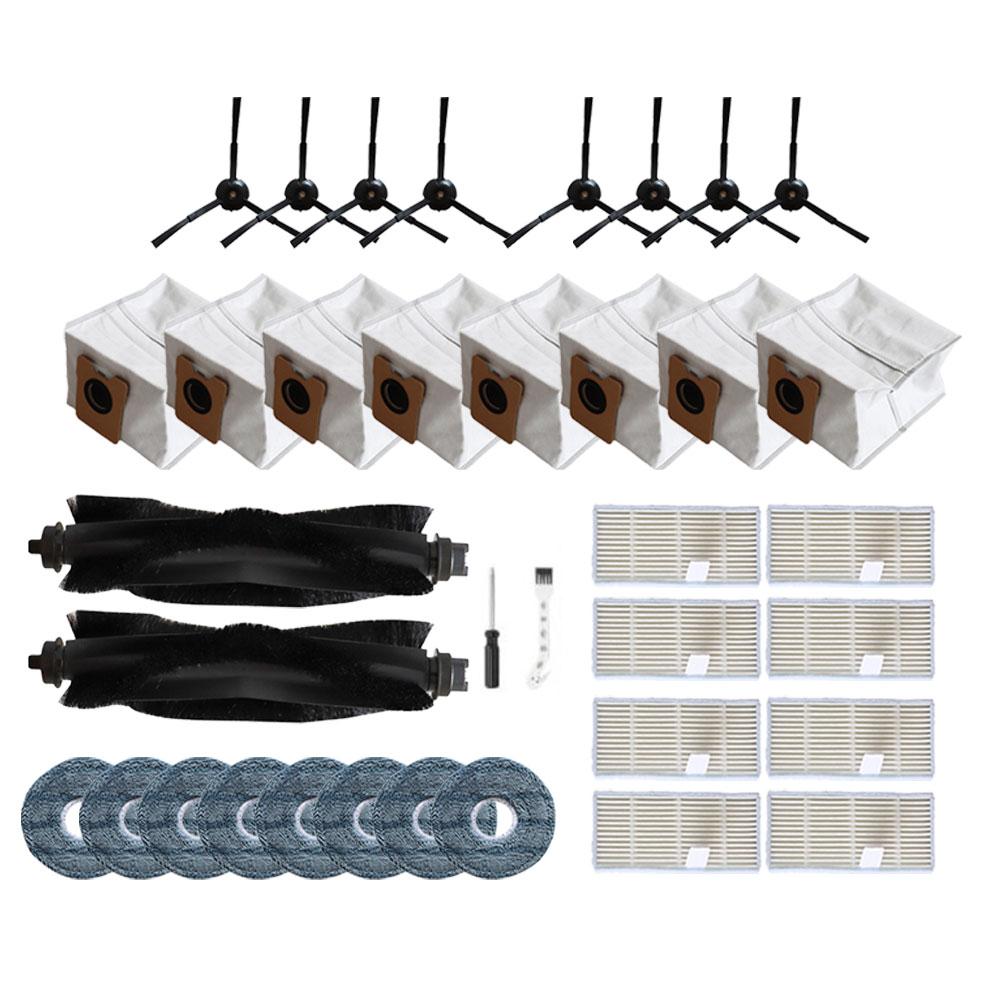 For Eufy Omni- C20 36Pcs Robot Vacuum Parts Kit Main Brush Side Brush HEPA Filter Dust Bag Replacement Tools Set Accessories