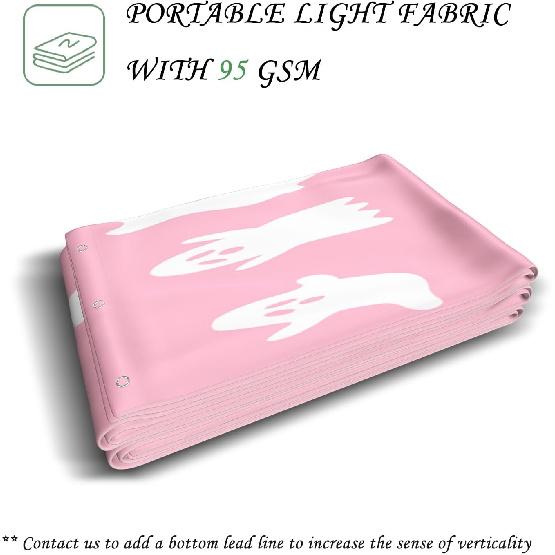 36x72 Inch Halloween Shower Curtain Cute Funny Phantom White Pink Bath Set Contemporary Cartoon Festival Bathroom Sets for Children Waterproof