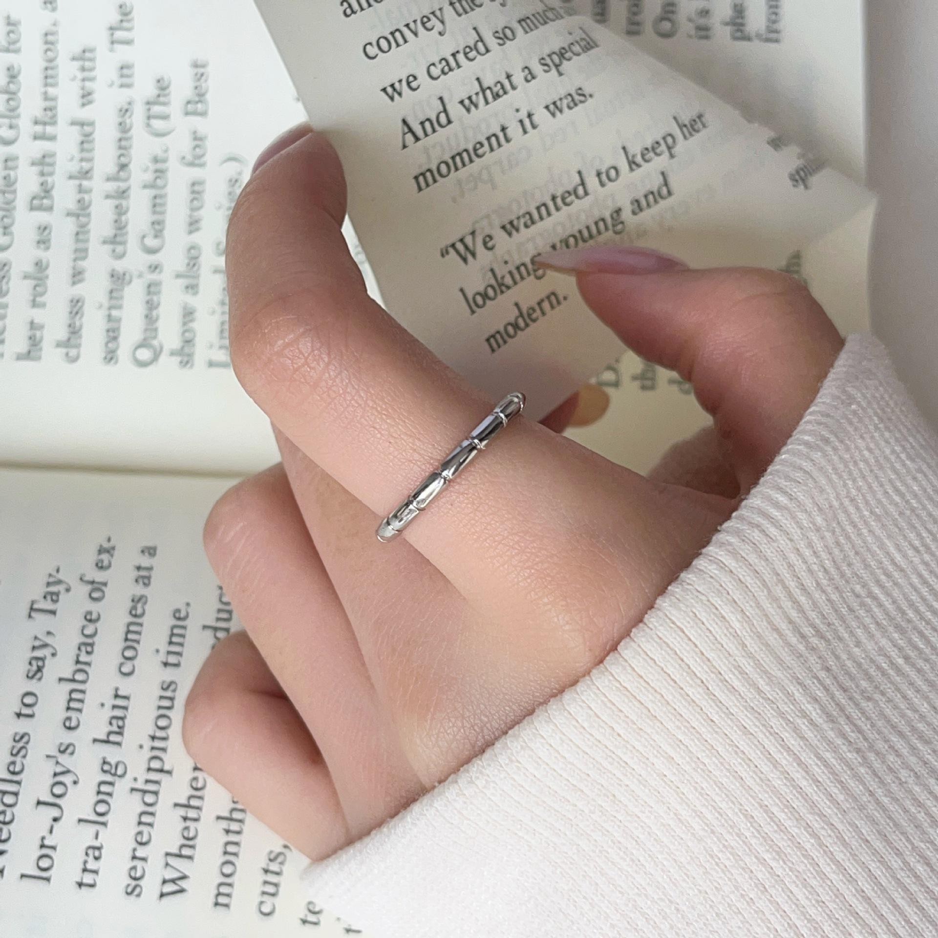 Elegant Bamboo Open Ring: Smooth, Classic, and Versatile for a Minimalist Touch Adjustable Open