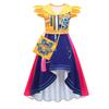 Kinder Mädchen Anime Cartoon POP Sängerin Superstar Rumi Mira Zoey Bedrucktes Plissee Rüschenkleid Taschenset Halloween Cosplay Kostüme