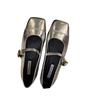 Flat-bottomed Silver Mary Jane Single Shoes Women's Shoes Spring and Autumn 2025 New Spring Skirt French Gentle Evening Shoes