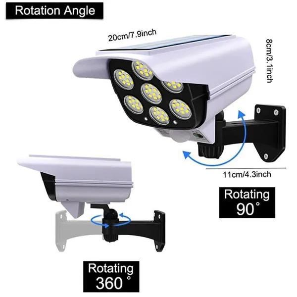 77LED Solar Garden Light PIR Motion Sensor Simulation Surveillance Dummy Camera Fake Camera IP65 Waterproof Lamp Wall Light Outdoor Smart Street Light