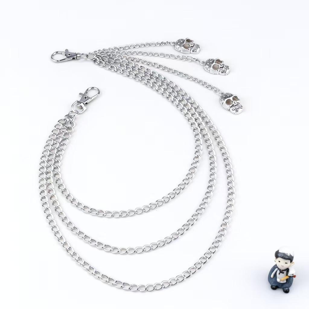 Cross-border Skull Pendant Multi-layer Metal Waist Chain for Women - Trendy Hip Hop Style