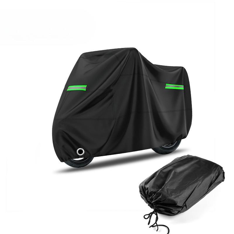 Waterproof Outdoor Motorcycle Cover with Lock Holes and Storage Bag (245x 105 x 125 cm)