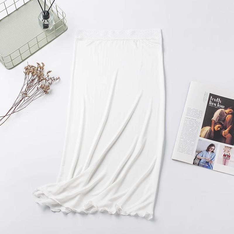 2023 Summer Silk Lace Lined Anti-Exposure Half-Length Women's Skirt