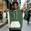 Men's Colorblock Hoodie with Pocket Casual Athletic Pullover