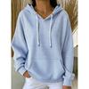 Damen S Lockerer Freizeit-Kapuzenpullover mit Streifen und Kordelzug