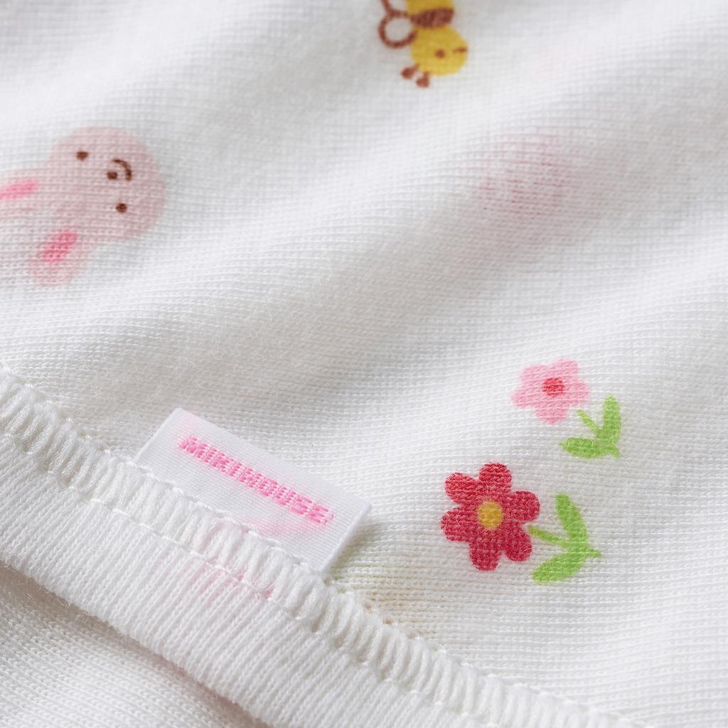 MIKI HOUSE Combi Made In for Boys and Size Undershirt, 100% Cotton, Japan, Girls, Newborn, 60cm, Pink, 40-2320-386