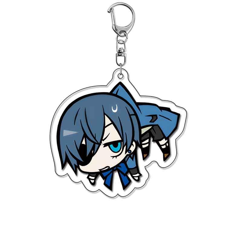 Anime Black Butler Keychain Cartoon Ciel Phantomhive Sebastian Michaelis Bag Tag Baji Trendy Gift