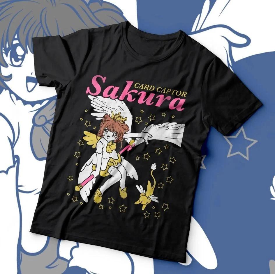 Anime Caraptor Sakura Black T Shirt Size S 4XL