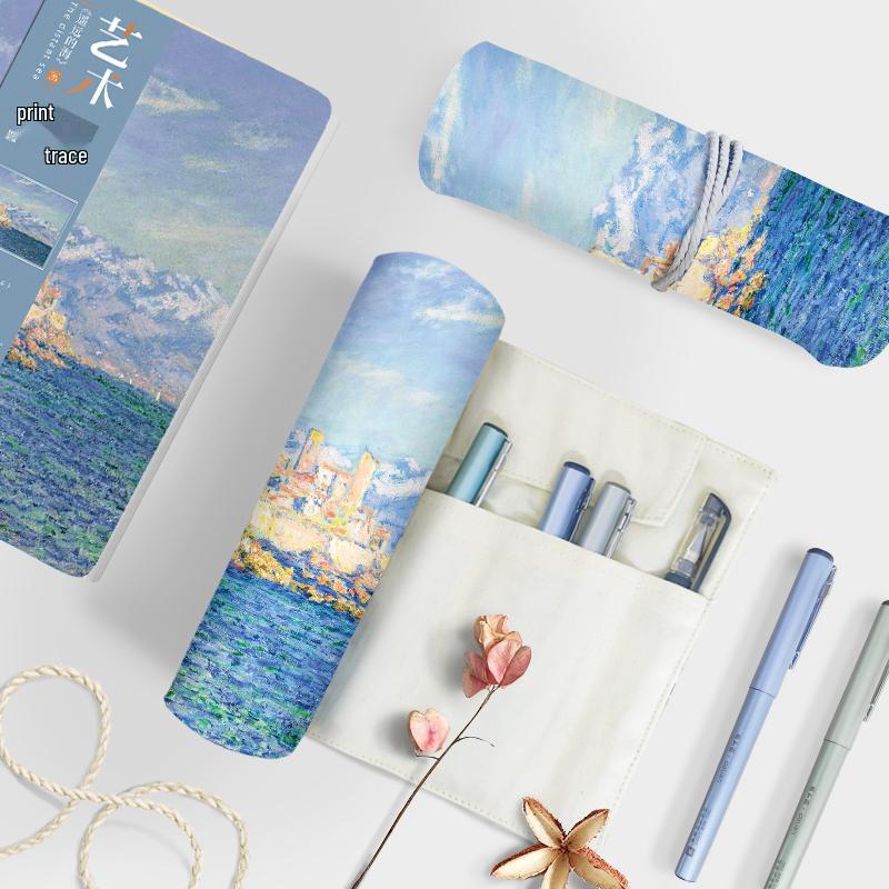 Jiujiu Stationery Creative Chinese Style Retro Roller Blind Pencil Case - Large Capacity Japanese Fabric