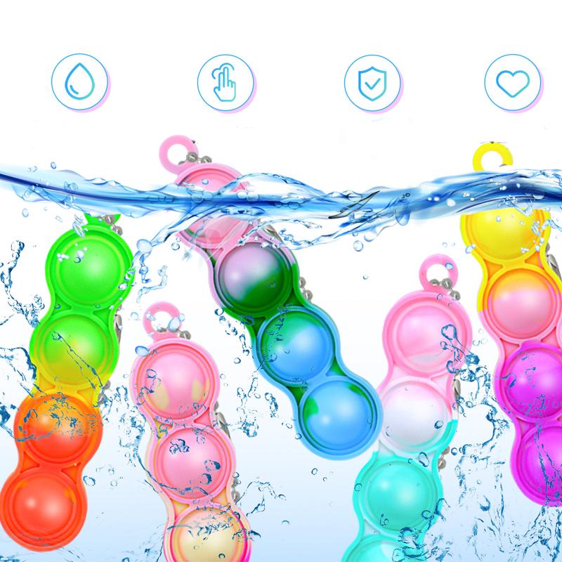 10/30/50Pcs Mini Keychain Pop Push Bubbles Fidget Toys Stress Relief Sensory Toys Children Classroom Prizes Gifts New
