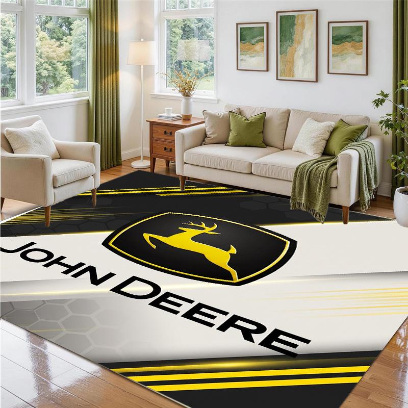 John Deere Design Crystal Velvet Rug Soft Decorative Mat for Bedroom Entrance