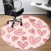1pc Love Hearts Office Round Area Rug, Indoor Mat Suitable For Office, Under Office Chairs Bedroom Living Room Home Decor, Room Deco202