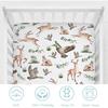 Woodland Wild Animals Hunting Crib Sheets for Girls and Boys 52"x28" Hunting Deer Duck Leaves Crib Mattress Sheet Soft Breathable Nursery Bed Sheet