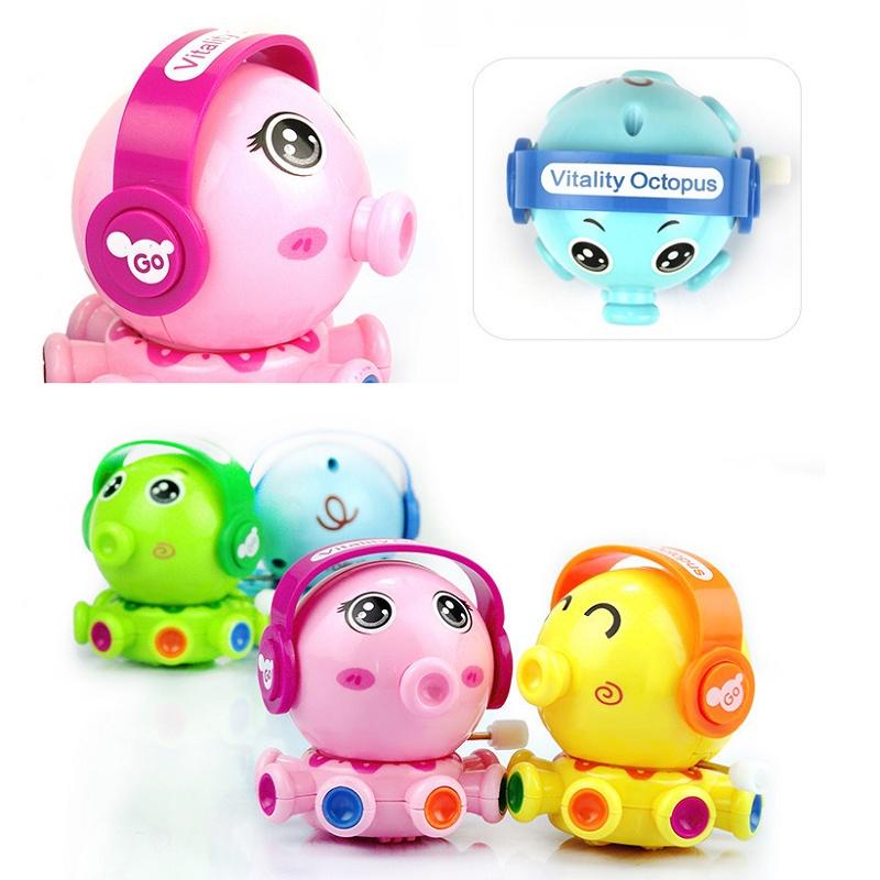 Entzückendes Kleinkind Drehbar Aufziehbares Cartoon Spielzeug Tier Oktopus Mit Zufälligen Farben