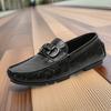 Autumn and winter men's shoes 2025 live broadcast new British casual Doudou leather shoes men's business one-pedal driving loafers