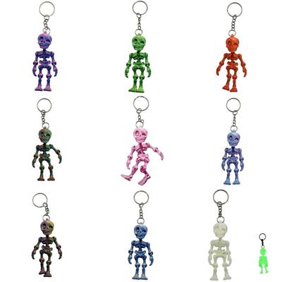 3D Printed Skeleton Keychain Pendant Joint Mobility Skeleton Stress Relief Toys Desktop Ornament Craft For Kid Halloween Gift