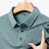 Short Sleeve T-Shirt Men'S Medium And High Elastic Business Casual Lapel Polo Shirt