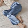 Ice Silk Women's Pajama Pants - Plus Size, Loose Fit, Solid Color for Spring, Autumn, and Summer