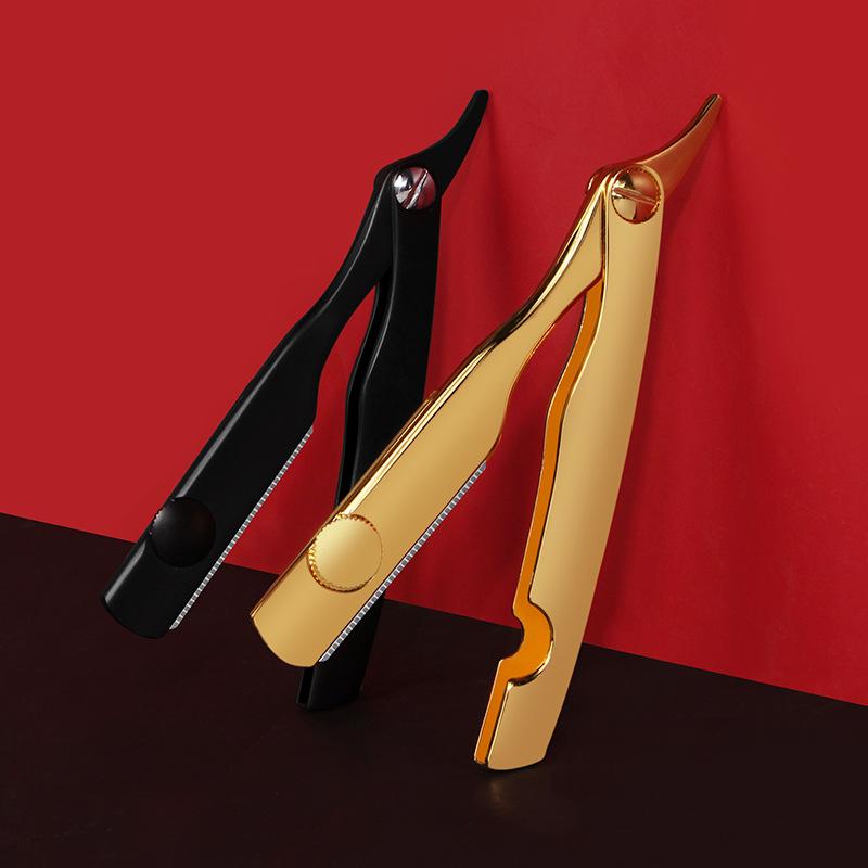 

New Men s Straight Hairdresser Razor Hair Removal Shaving Zinc Alloy Armpit Hair Folding Razor Hair Removal Tool