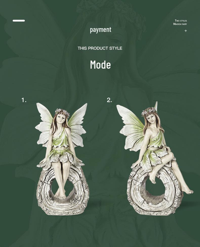 Nordic Style Creative Flower Fairy Resin Garden Angel Ornaments