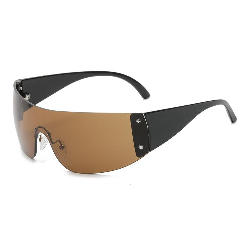 

Новые ретро женские солнцезащитные очки Интегрированный модный трендовый безрамочный дизайн Солнцезащитные очки Устойчивые к УФ-излучению Очки для велоспорта на открытом воздухе Солнцезащитные очки