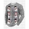 3D Christmas Graphic Printed Top Casual Long Sleeved Men's T-shirts - Soft Medium Stretch Polyester Fabric Spring and Autumn Relaxed Fit Clothing