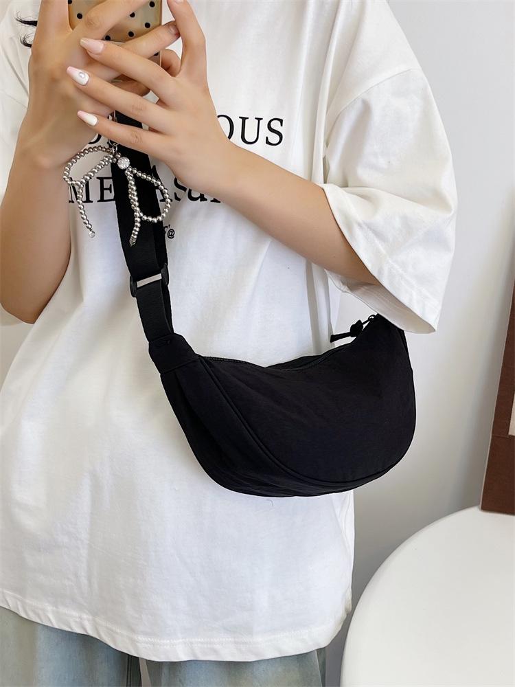Trendy Women's 2026 Nylon Dumpling Bag - Lightweight, Small, Crossbody, Shoulder and Underarm Canvas Bag
