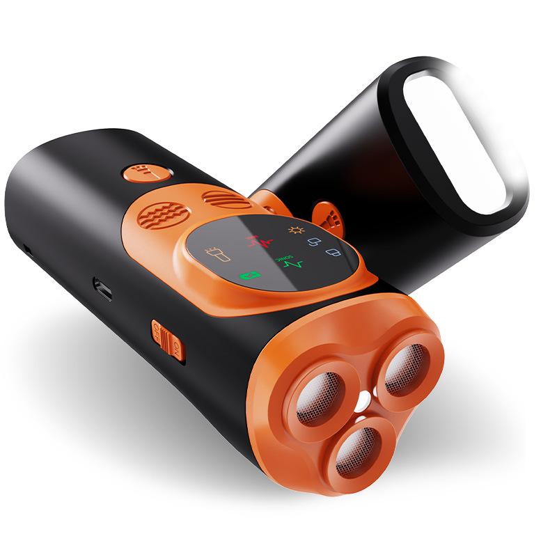 3 Head Ultrasonic Dog Repeller Flashlight Training Device with Strong Light Strobe for Barking Control Dog Deterrent оранжевый