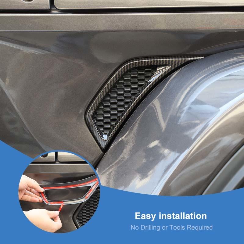 Car Hood Ornament Fender Air Vent Decoration Protective Cover For Jeep Wrangler JL JT Gladiator 2018 Up Car Exterior Accessories