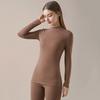 2 Piezas/Set Invierno Woemn Set de Ropa Interior Térmica Cuello Medio Alto Sin Costuras Manga Larga