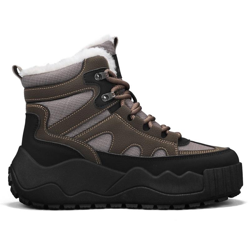 Warrior Warm Durable Height-Increasing Non-Slip Supportive Balance Cotton Fashion Versatile Trendy Casual Classic Retro Snow Boots WXY-M365N02M