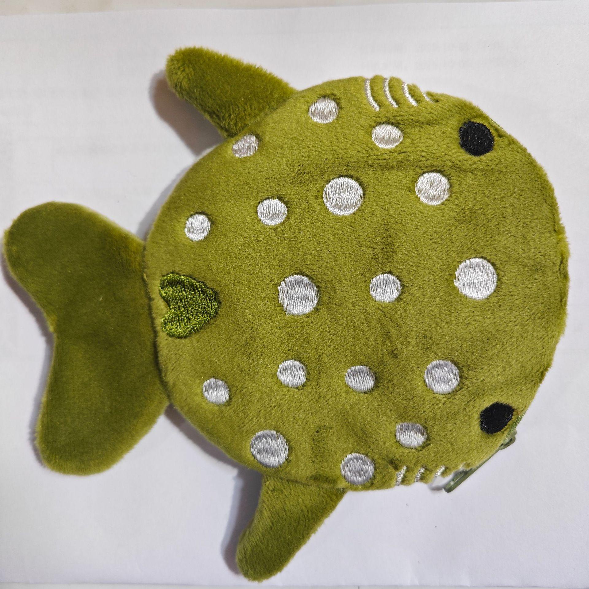 

Shark Cartoon Zipper Bag & Plush Toy with Data Cable Pendant for Kids