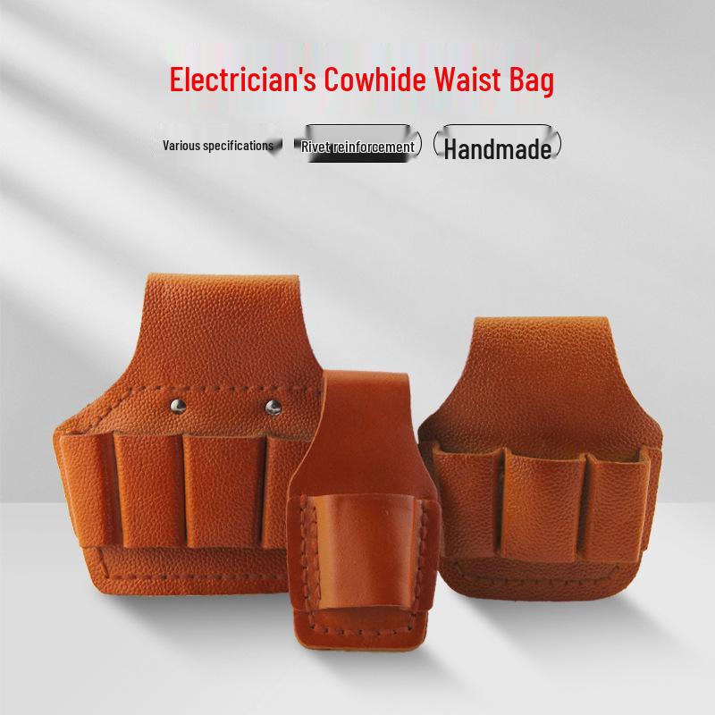Set Centură Scule Electrician: Toc Multifuncțional din Piele de Vacă cu Suport pentru Clești