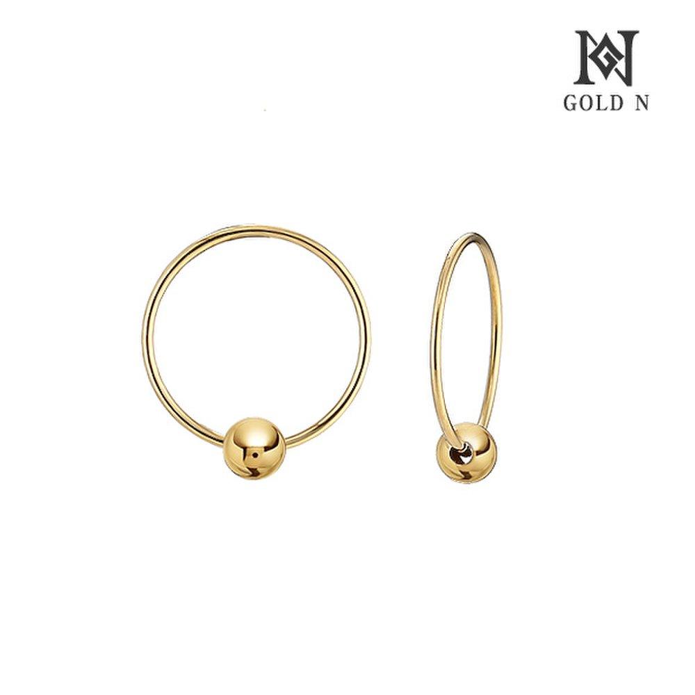 Gold N 14K Slim Bowling 14mm Earrings Yg