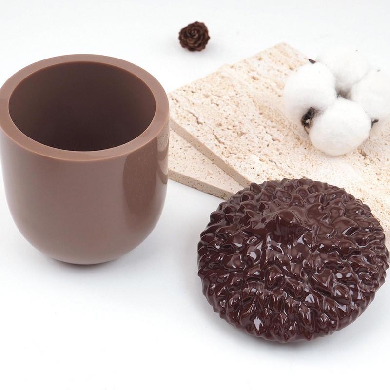 Coppa Pigne con Coperchio Stampini in Silicone Fai da Te Gesso Cemento Ghiande Contenitore Gioielli Scatola Portaoggetti Barattolo Gioielli Stampini in Silicone