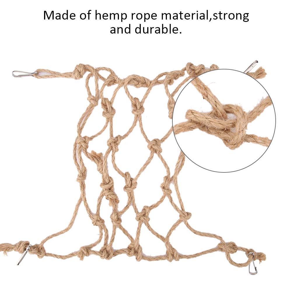 Hemp Rope Parrot Bird Climbing Net Hanging Rope Net Swing Play Rope Ladder Chew Toy (Small)