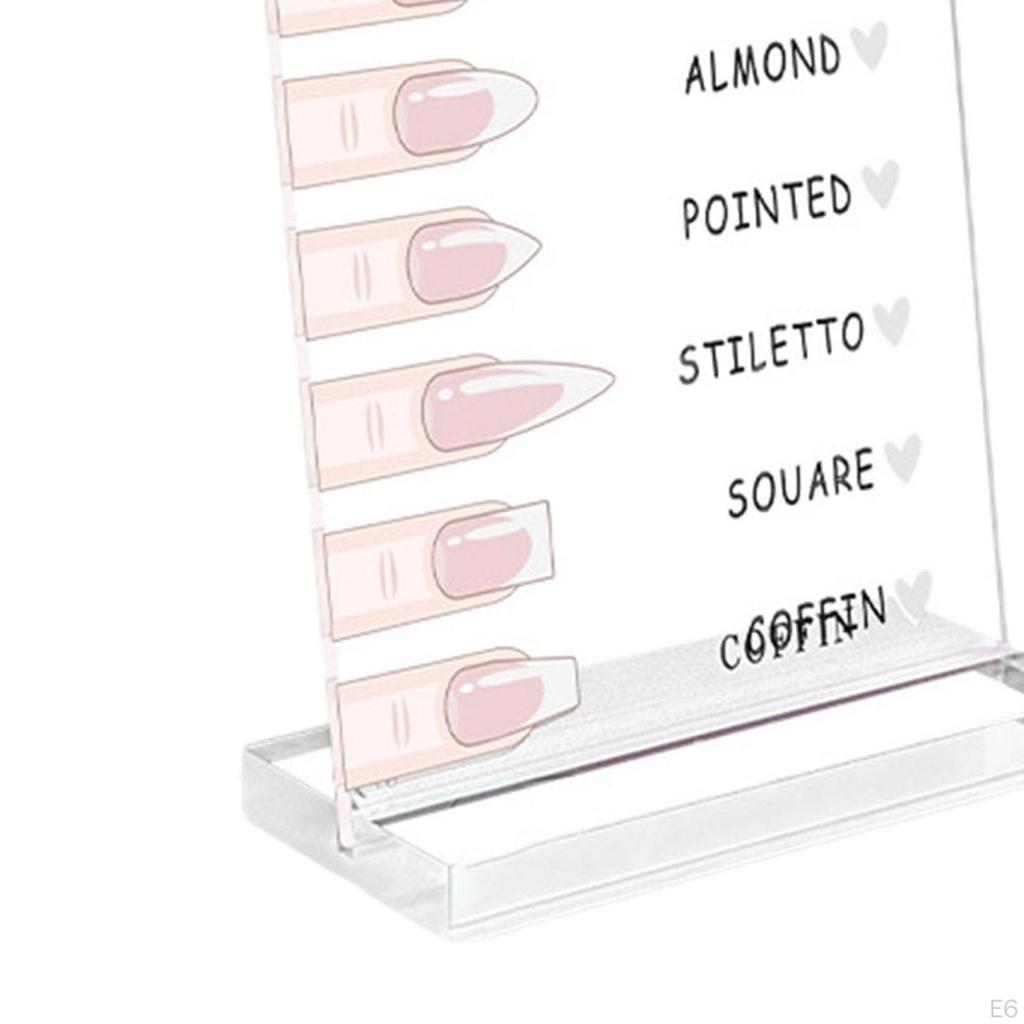 Nail Art Display Board 2mm Acrylic Panel Elegant Standing Versatile Use Cute Photo Props Small with