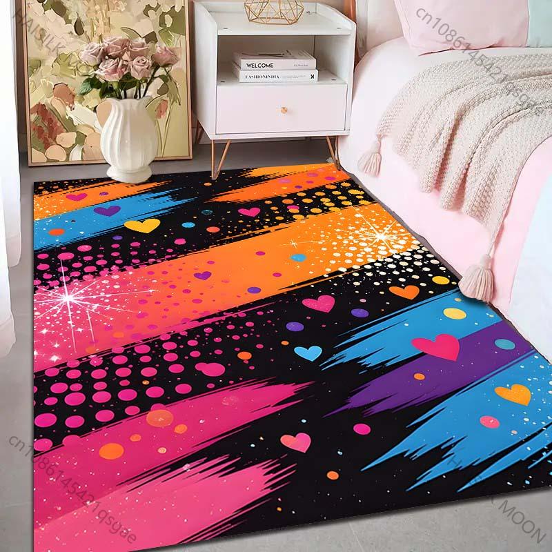 

8 Style Colorful Love Art Print Carpet for Living Room Bedroom Home Decor Children Crawling Mat Area Rug Sofa Table Floor Mat 40x60cm