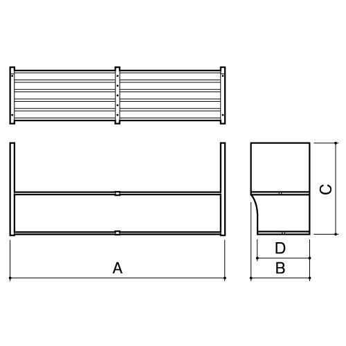 Sanuki Stainless Steel Draining Pipe Shelf, 2 Tiers, 1200mm, 2-SP-12