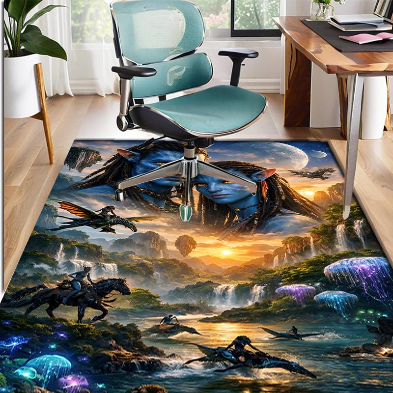 Alfombra con Patrón de Avatar, Felpudo para Interior/Exterior, para Picnic, Sala de Juegos, Dormitorio, Oficina, Sala de Estar, Alfombra Decorativa para el Hogar, Regalo de Cumpleaños