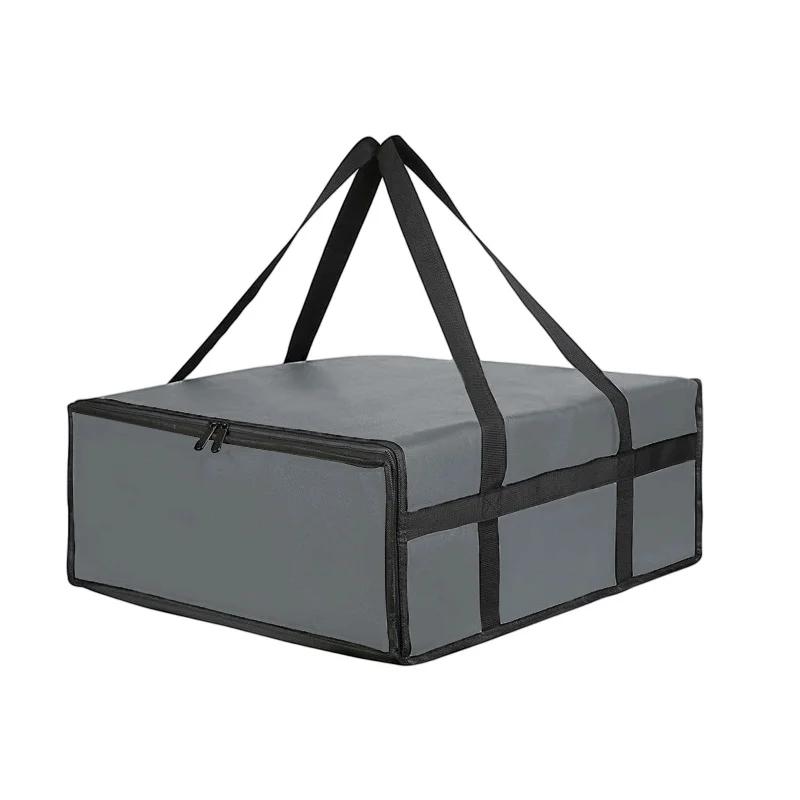 

Insulated Pizza Delivery Bag Reusable Food Bag Sturdy with Dual Zippers for Pizzerias Multifunctional Grocery Shopping Bag 40x40x15CM