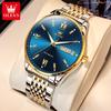 OLEVS 6777 Original Men's Watches Top Luxury Roman Scale Dual Calendar Waterproof Luminous Automatic Mechanical Watches for Man